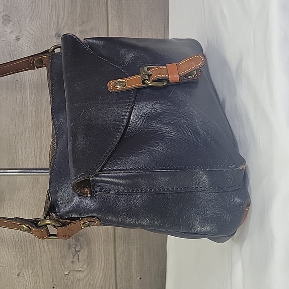 Patricia Nash Navy Blue Leather Crossbody Shoulder Bag - Picture 3 of 16